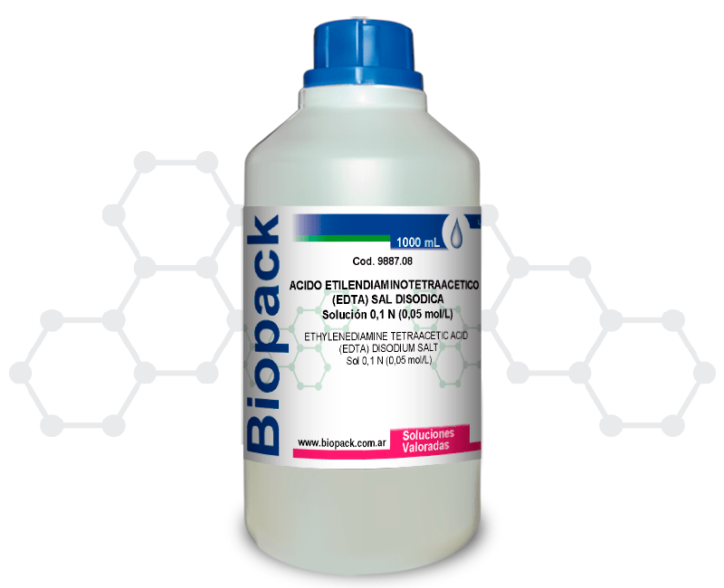 ACIDO ETILENDIAMINOTETRAACETICO, (EDTA) SAL DISODICA Solución 0,1 N (0,05 mol/L)